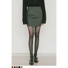 Brushed-fleece Mini Pencil Skirt