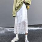 Chiffon Midi Skirt White - One Size
