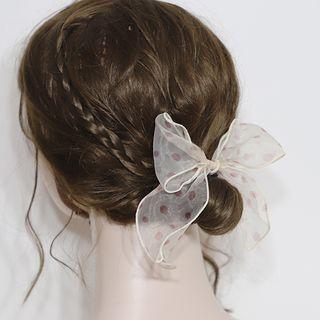 Polka Dot Ribbon Hair Tie