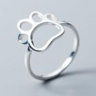 925 Sterling Silver Perforated Paw Ring