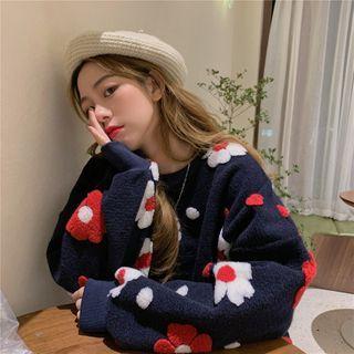 Flower Print Loose-fit Pullover