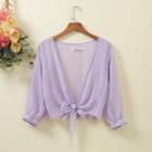 3/4-sleeve Cropped Light Jacket
