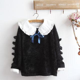 Set: Furry Sweater + Shirt