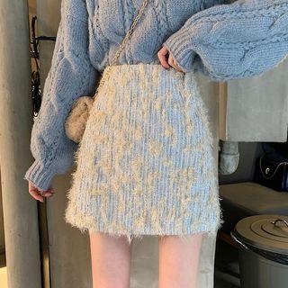 Fringed Trim Mini A-line Skirt