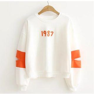 Numbering Cutout Sweatshirt