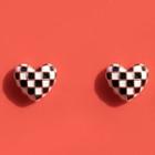 Heart Checker Glaze Earring