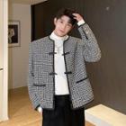Frog-button Houndstooth Jacket