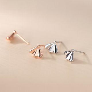 Hand Fan Sterling Silver Earring