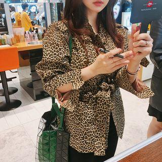 Leopard Print Trench Jacket