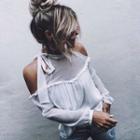 Long-sleeve Cutout Sheer Top