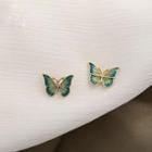 Alloy Butterfly Earring Green - One Size