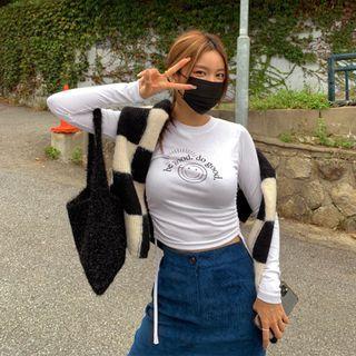 Smiley-printed Drawstring T-shirt