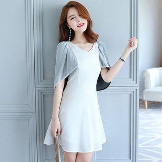 Cape Sleeve A-line Dress
