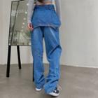 Mock Two-piece Baggy Jeans