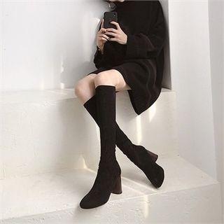 Exclusive Chunky-heel Slim-fit Long Boots