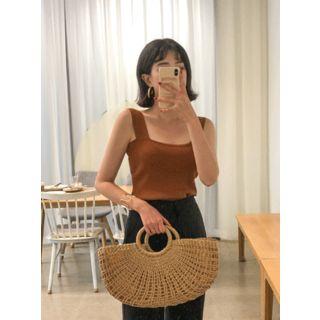 Square-neck Ribbed Camisole Top