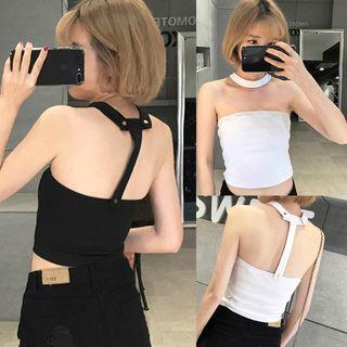Choker Neck Strapless Top