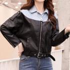 Two-tone Faux Leather Jacket