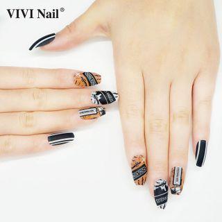 Printed Nail Art Faux Nail Tip 0059-11 - As Shown In Figure - One Size