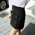 Wrap-front Belted Miniskirt