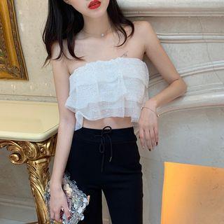 Tiered Tube Top / Bell-bottom Pants