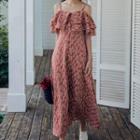 Cold Shoulder Printed Maxi Dress