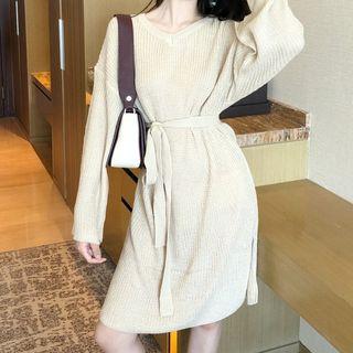 Sweater Dress With Sash