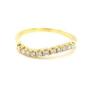 18k Yellow Gold Infinity Ring Set With Diamond 7.5