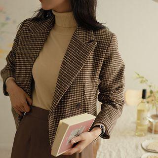 Band-hem Houndstooth Blazer