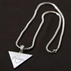 Triangle Pendant Alloy Necklace 363 - Silver - One Size