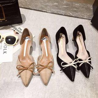 Bow Pointed Toe Dorsay Pumps