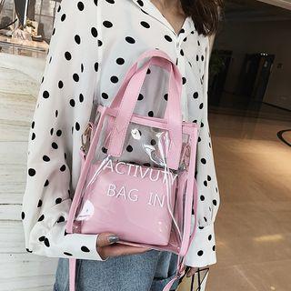 Transparent Lettering Bucket Bag