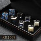4 Pair Set: Alloy Cufflinks (various Designs) Xk2008 - 4 Pair - Silver - One Size