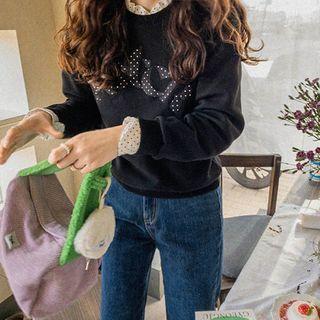 Napped Letter-patched Sweatshirt