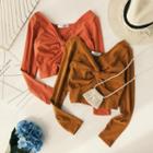 Cropped Twisted Long-sleeve T-shirt