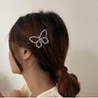Butterfly Faux Pearl Hair Clip 1 Pc - Gold - One Size