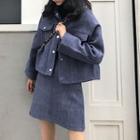 Set: Cropped Button Jacket + A-line Skirt