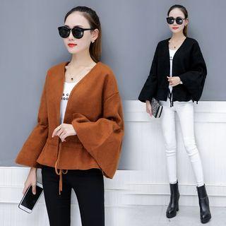 Drawstring Waist Bell-sleeve Jacket