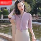 3/4-sleeve Top / Dress Pants / Skirt / Set