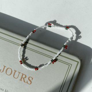 Contrast-detail Bead Bracelet Ivory - One Size