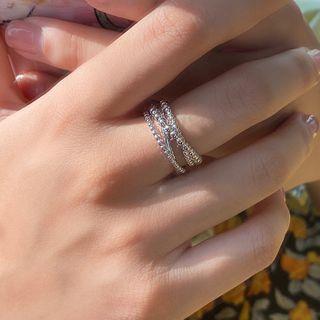 Alloy Layered Open Ring 1 Pc - As Shown In Figure - One Size