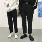 Couple Matching Contrast Trim Cropped Pants