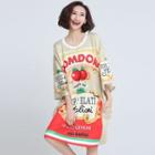 Tomato Print Short Sleeve T-shirt Dress