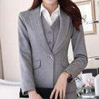 Set: Slim-fit Blazer + Dress Pants + Dress Vest