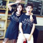 Couple Matching Short-sleeve Rabbit Print Dress / T-shirt