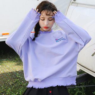 Printed Pullover Purple - One Size