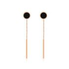 Simple Temperament Plated Rose Gold Geometric Round Tassel 316l Stainless Steel Earrings Rose Gold - One Size