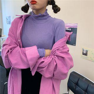 Plain Shirt / Turtleneck Long-sleeve T-shirt
