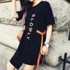 Short-sleeve Lettering T-shirt Tunic