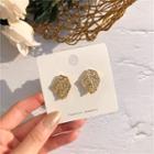 Textured Geometric Earring 1 Pair - 925 Silver - One Size